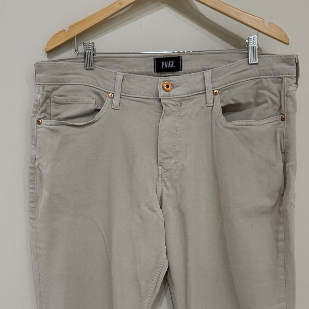 PAIGE Men's Slim Straight Jeans in Light Taupe